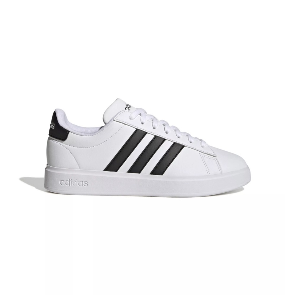 NEW Adidas Men's Grand Court 2.0 white Sneakers with Black Stripes SIZE M-8 W-9